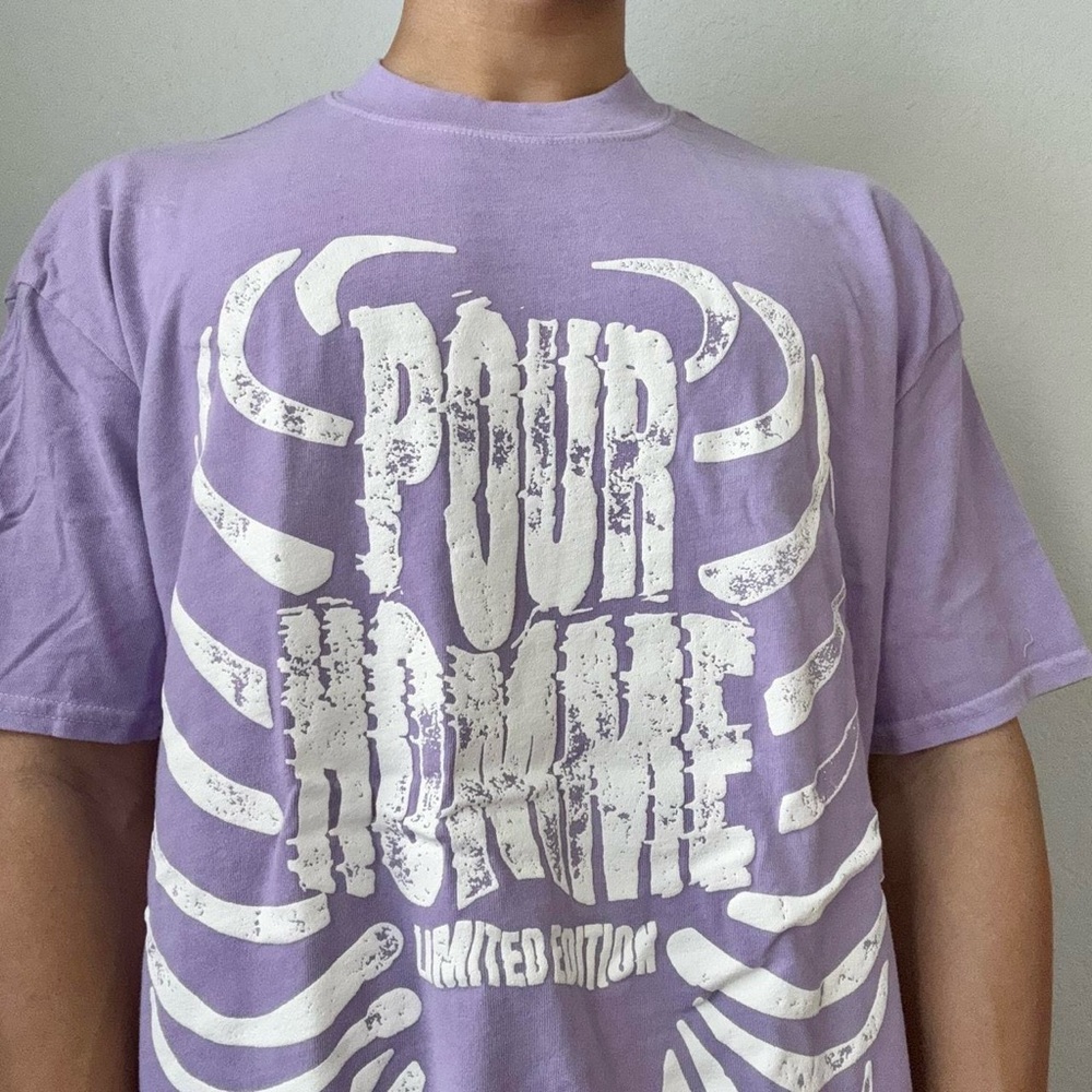 Pour Homme Skeleton Ribs Purple Graphic T-Shirt - Picture 3 of 5